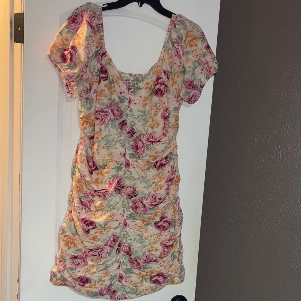 American Eagle Outfitters Floral Mini Dress - Pink and Cream